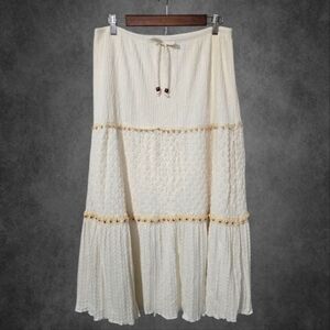 Notations Cream Midi Skirt